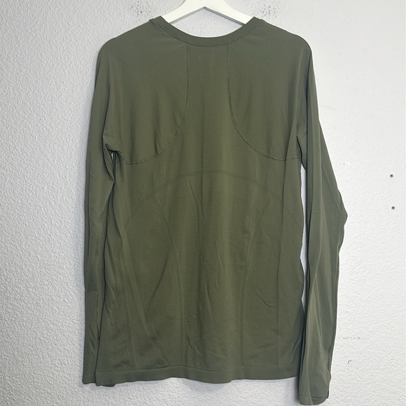 Athleta Nylon Olive Green Women’s Long Sleeve Stretch Top Size XLarge - Picture 2 of 11